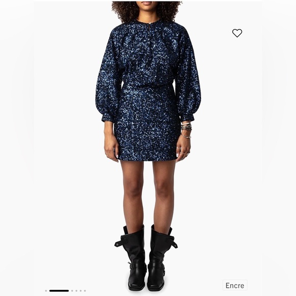 NWT - Zadig & Voltaire - Defile - Navy Sequin Mini Dress - Small - Picture 11 of 11